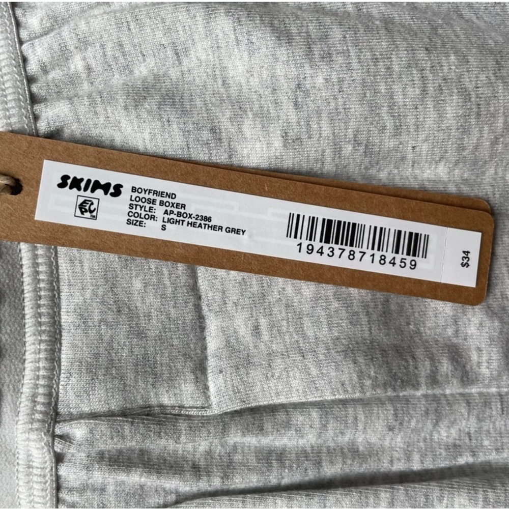 Skims Boyfriend Loose Boxer Unisex Collection Light Heather Grey Small - Picture 7 of 13